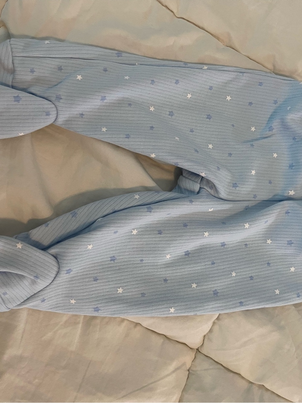 Just One Year Light Blue Star-Print Kids Pajamas - Newborn